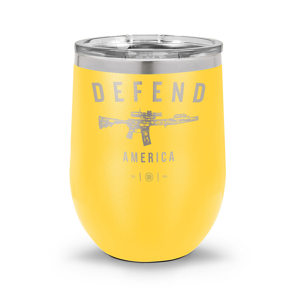Defend America | Laser Etched 12oz Stemless Wine Cup