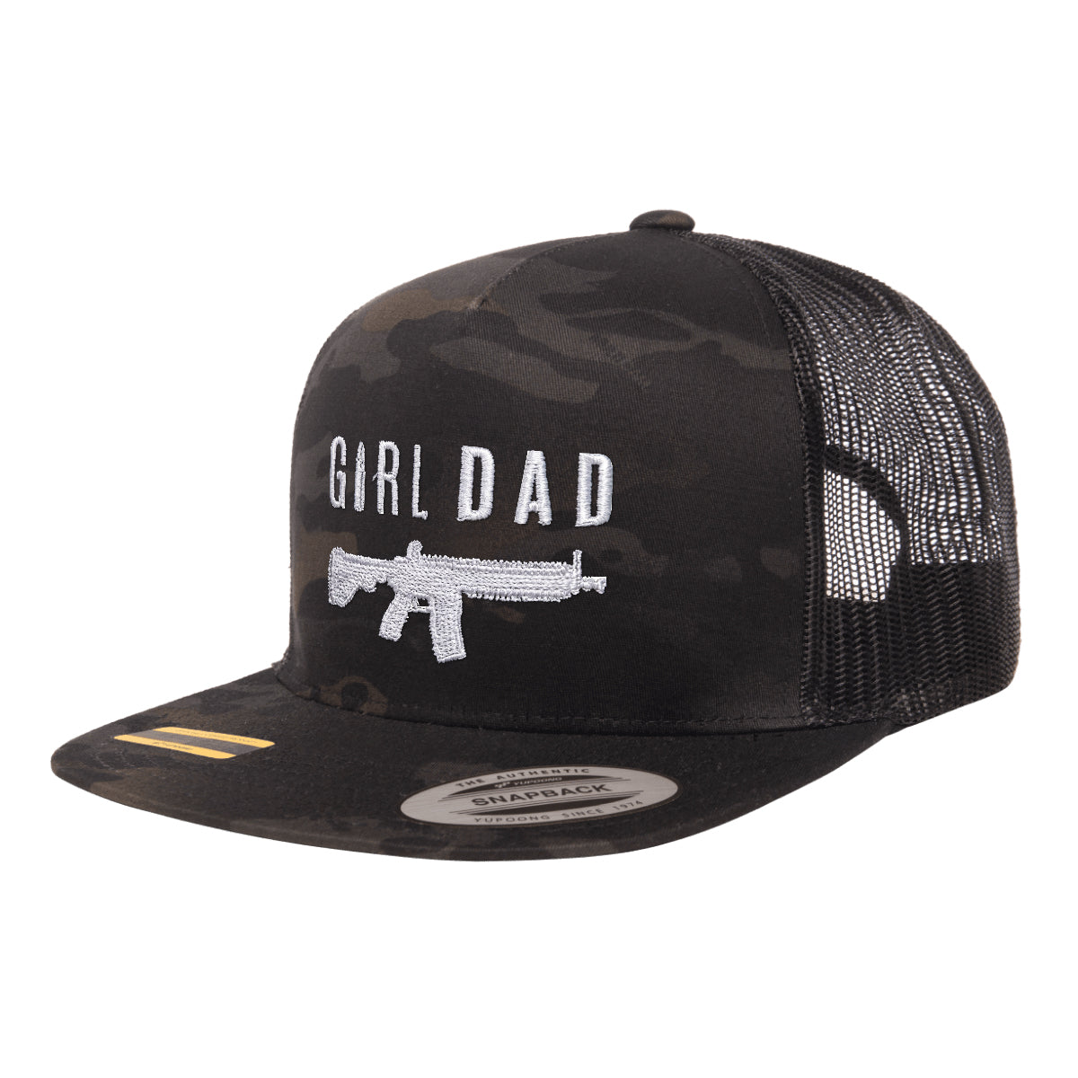 Gun Owning Girl Dad V1 Embroidered Black MultiCam Snapback