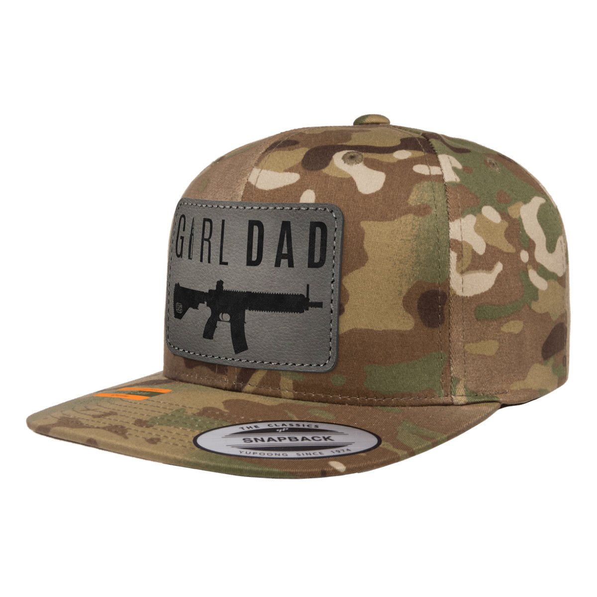 Gun-Owning Girl Dad V1 Leather Patch Tactical Arid Snapback