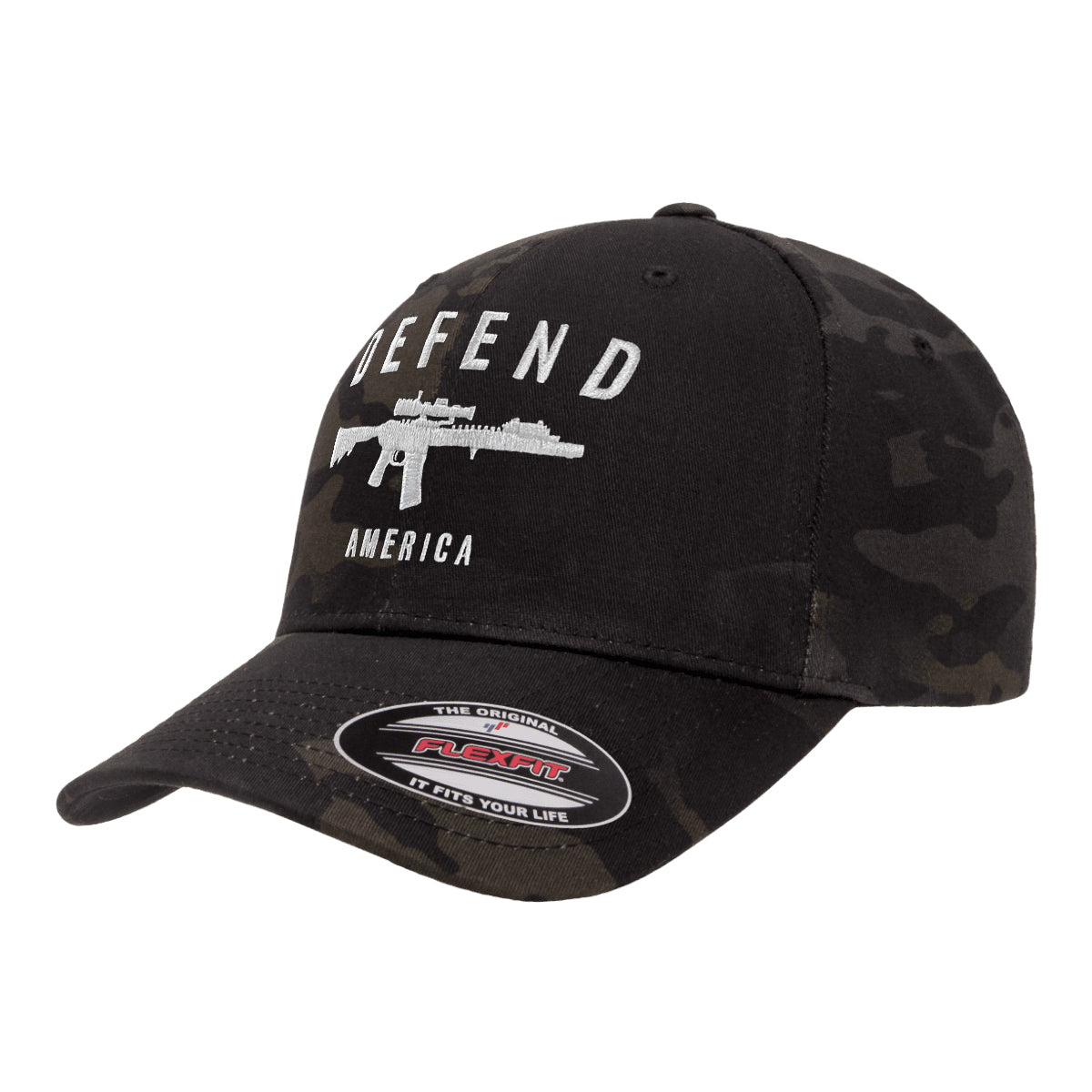 Defend America Black Multicam Hat FlexFit