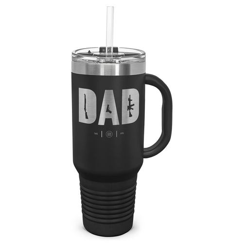 Gun-Owning Dad Laser Etched 40oz Tumbler, Vacuum Insulated, With Handle & Straw