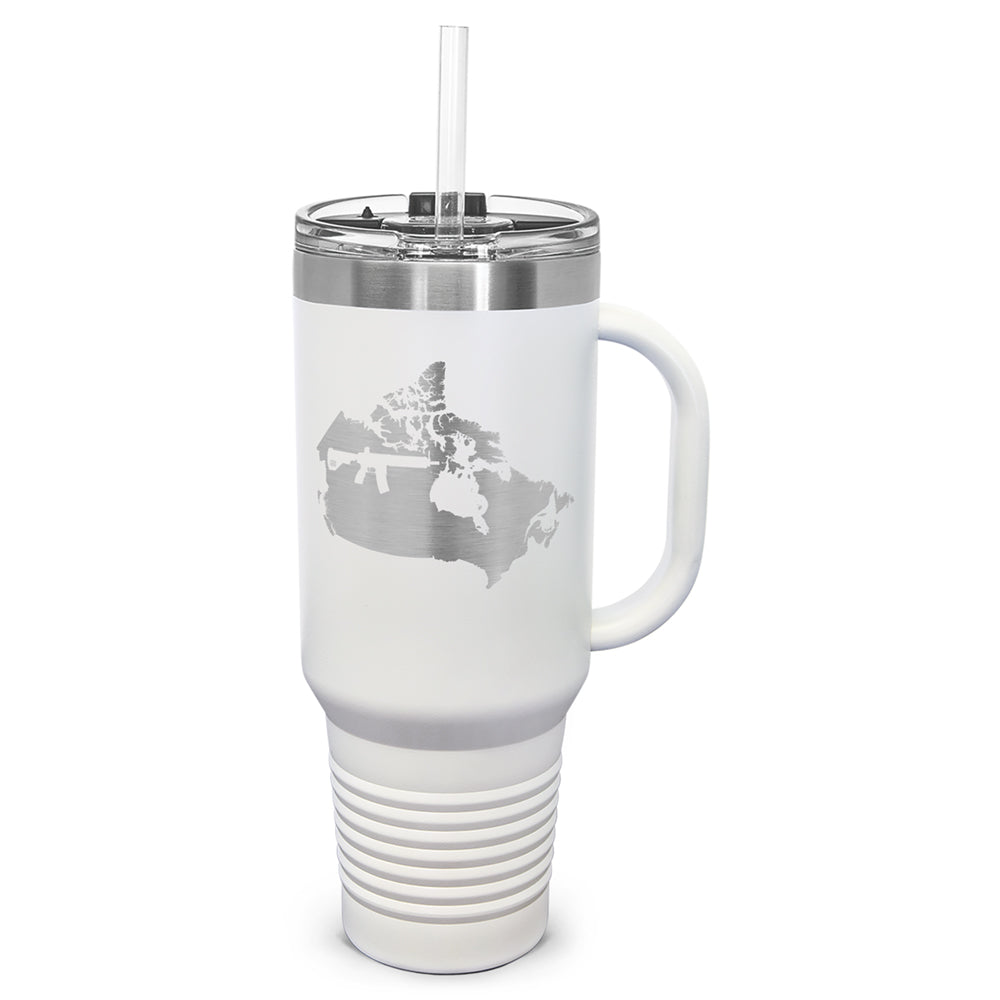 Keep Canada Tactical Laser Etched 40oz Tumbler, Vacuum Insulated, With Handle & Straw