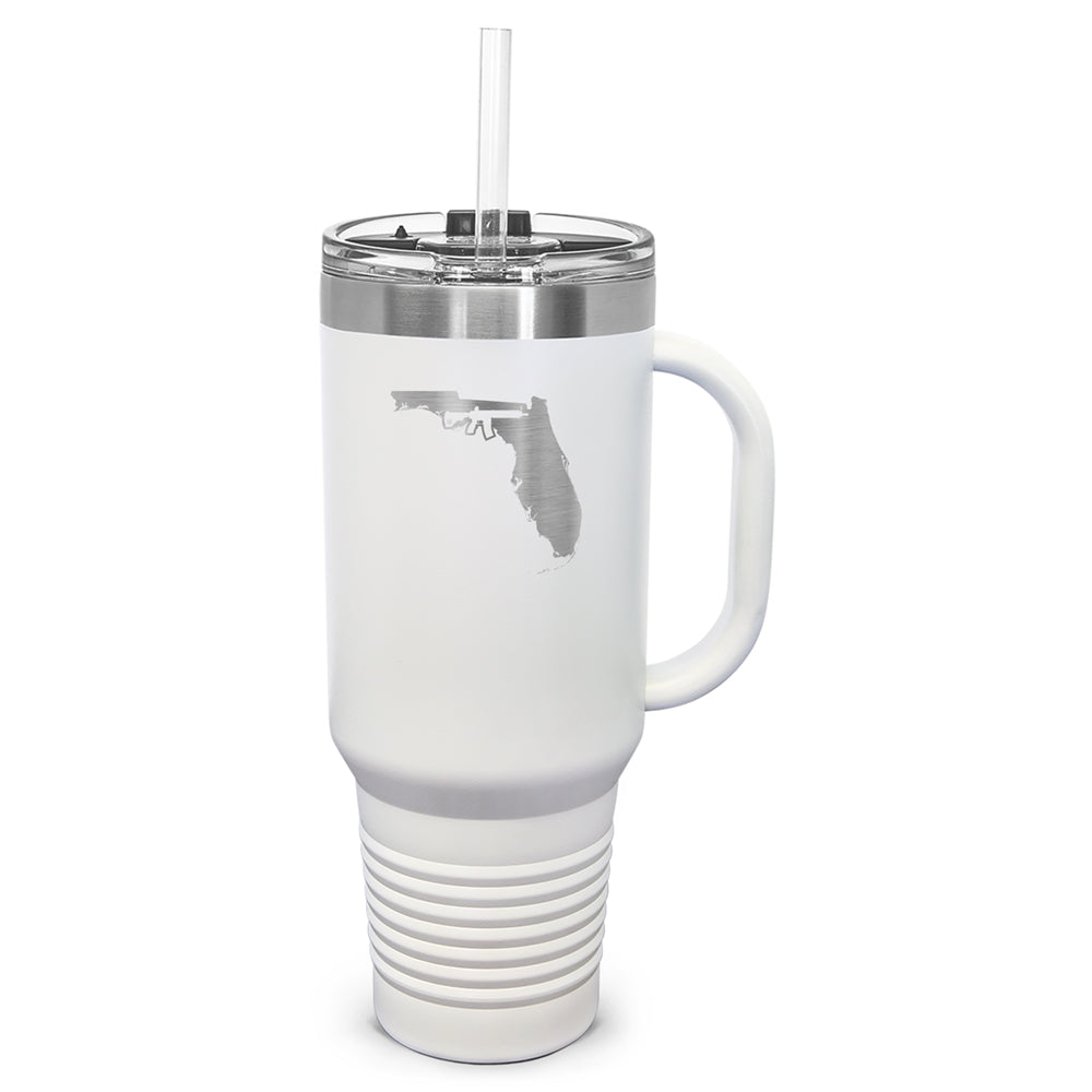 Keep Florida Tactical Laser Etched 40oz Tumbler, Vacuum Insulated, With Handle & Straw