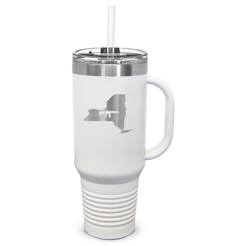 Keep New York Tactical Laser Etched 40oz Tumbler, Vacuum Insulated, With Handle & Straw