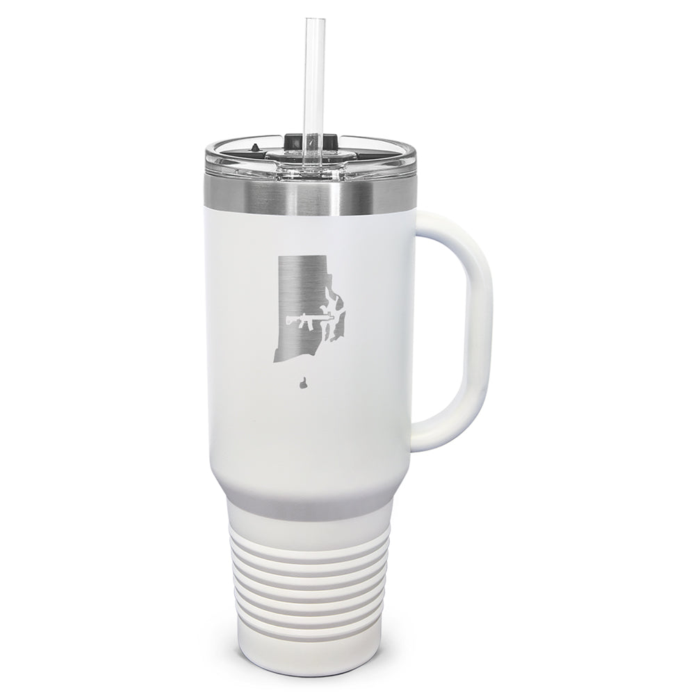 Keep Rhode Island Tactical Laser Etched 40oz Tumbler, Vacuum Insulated, With Handle & Straw
