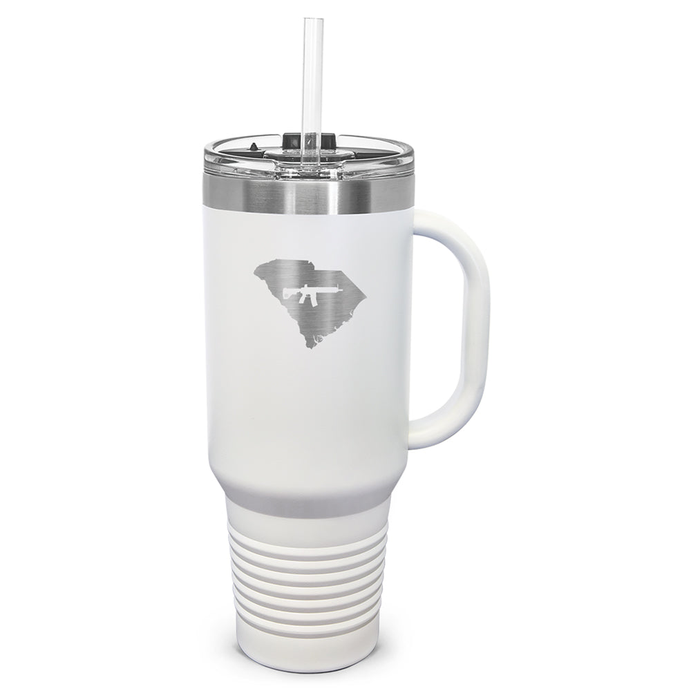 Keep South Carolina Tactical Laser Etched 40oz Tumbler, Vacuum Insulated, With Handle & Straw