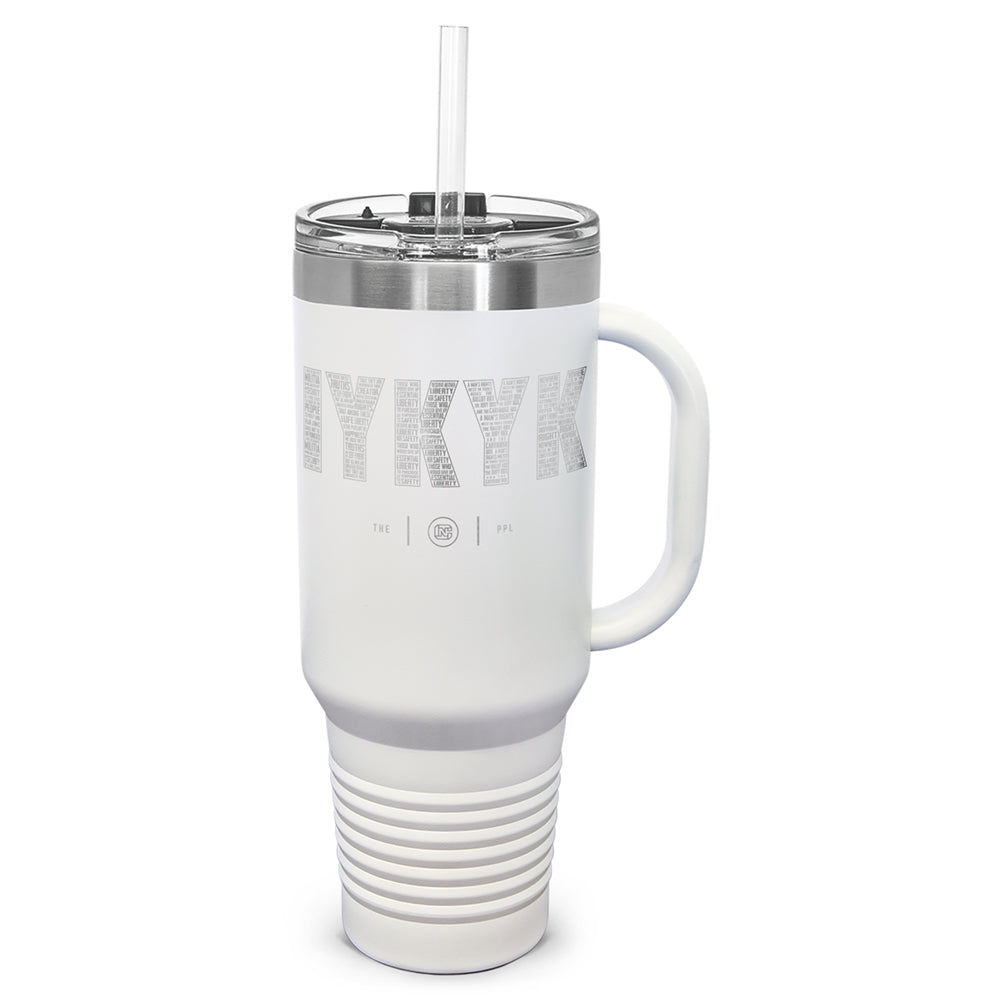 IYKYK 2nd Amendment Laser Etched 40oz Tumbler, Vacuum Insulated, With Handle & Straw