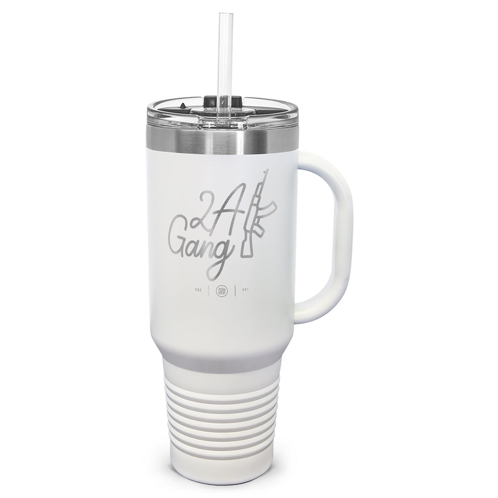 2A Gang Laser Etched 40oz Tumbler, Vacuum Insulated, With Handle & Straw
