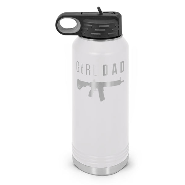 Gun-Owning Girl Dad V1 Double Wall Insulated Laser Etched Water Bottle