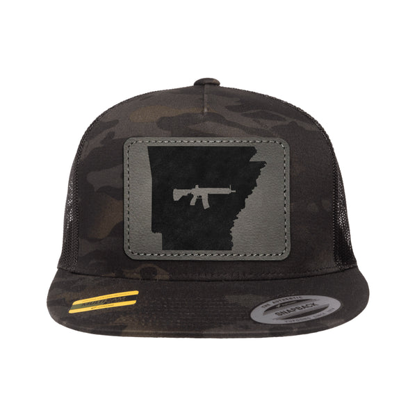Keep Tactical Arkansas Patch Leather – Trucker Black PewPewLife Hat Snapba Multicam