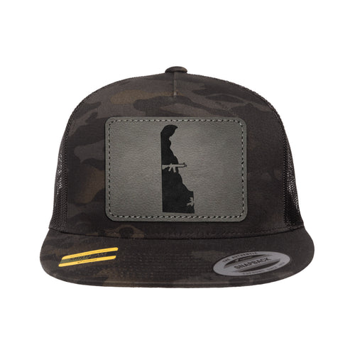Keep Delaware Tactical Leather Patch Black Multicam Trucker Hat Snapback
