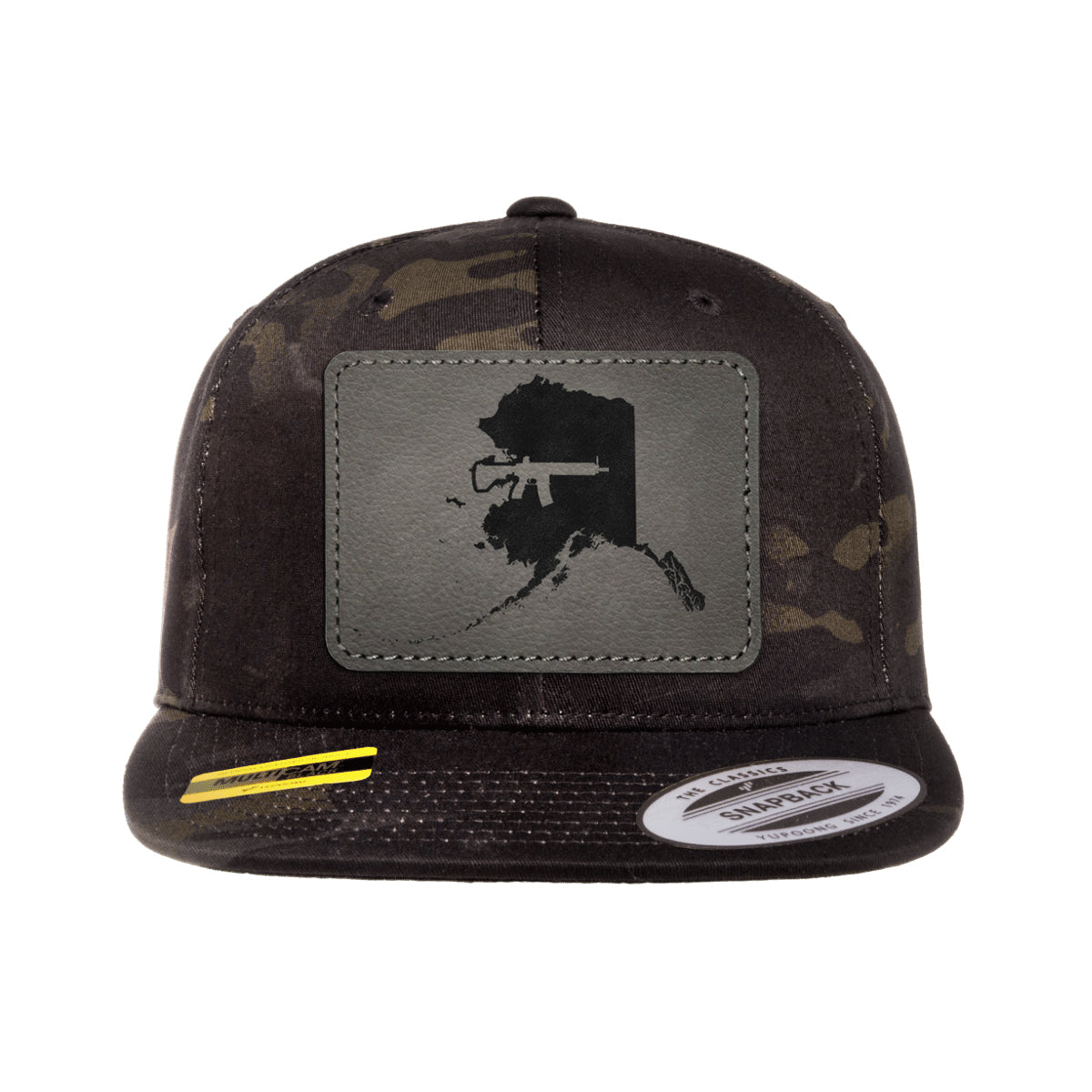 Keep Alaska Tactical Leather Patch Black Multicam Snapback