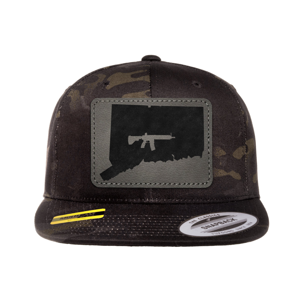 Keep Connecticut Tactical Leather Patch Black Multicam Snapback