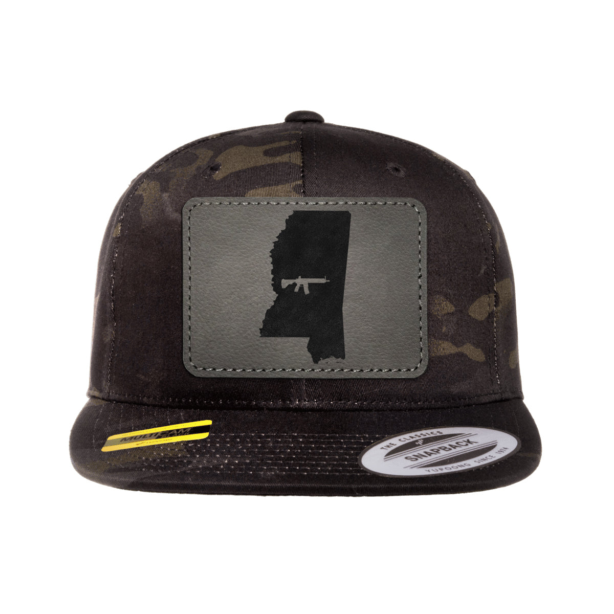 Keep Mississippi Tactical Leather Patch Black Multicam Snapback