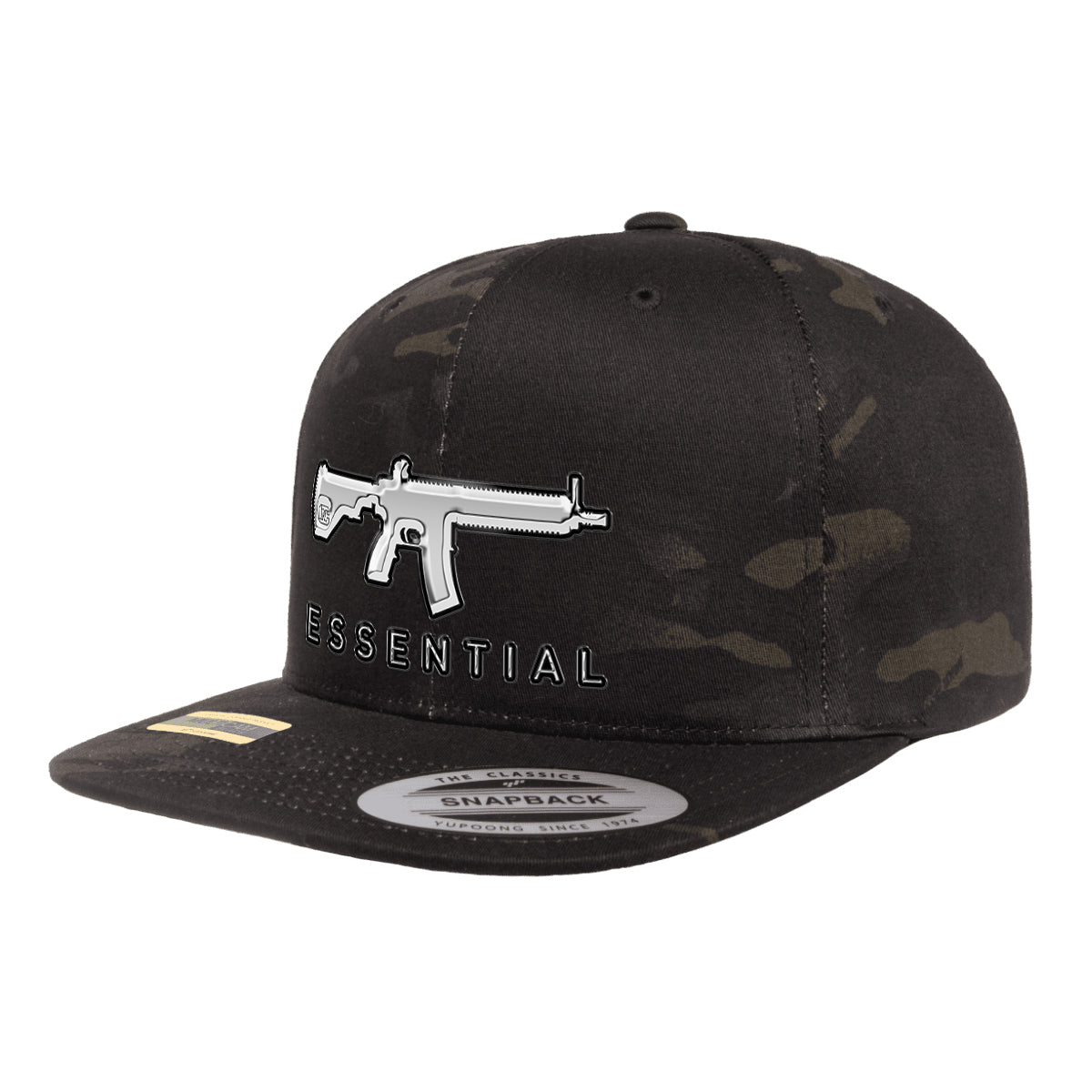 AR-15s Are Essential 3D Chrome Black MultiCam Snapback