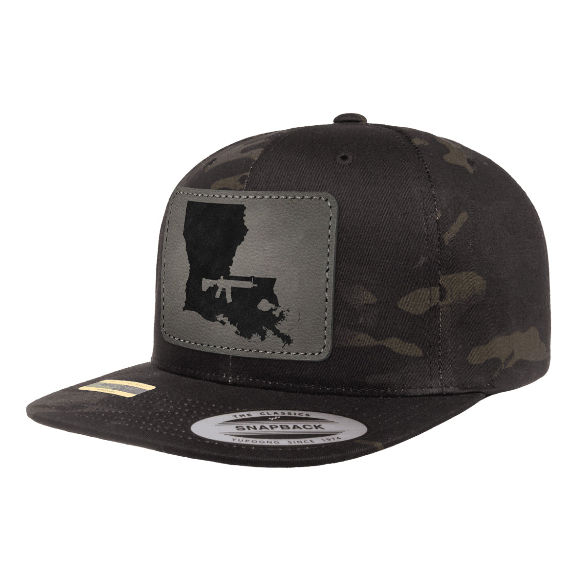 Keep Louisiana Tactical Leather Patch Black Multicam Snapback