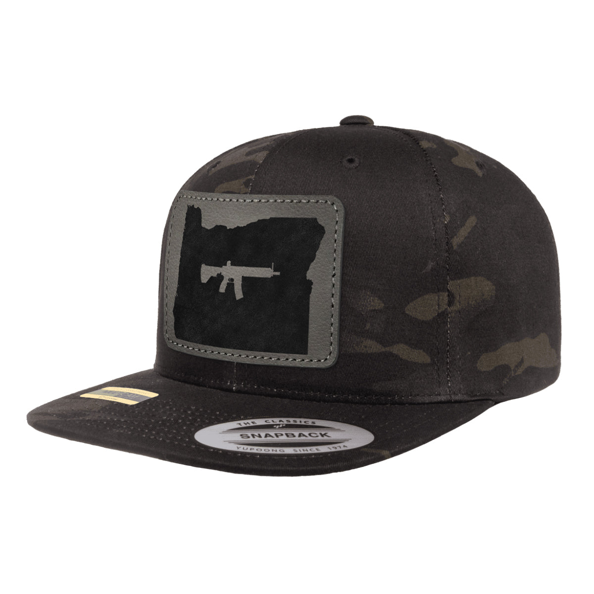 Keep Oregon Tactical Leather Patch Black Multicam Snapback