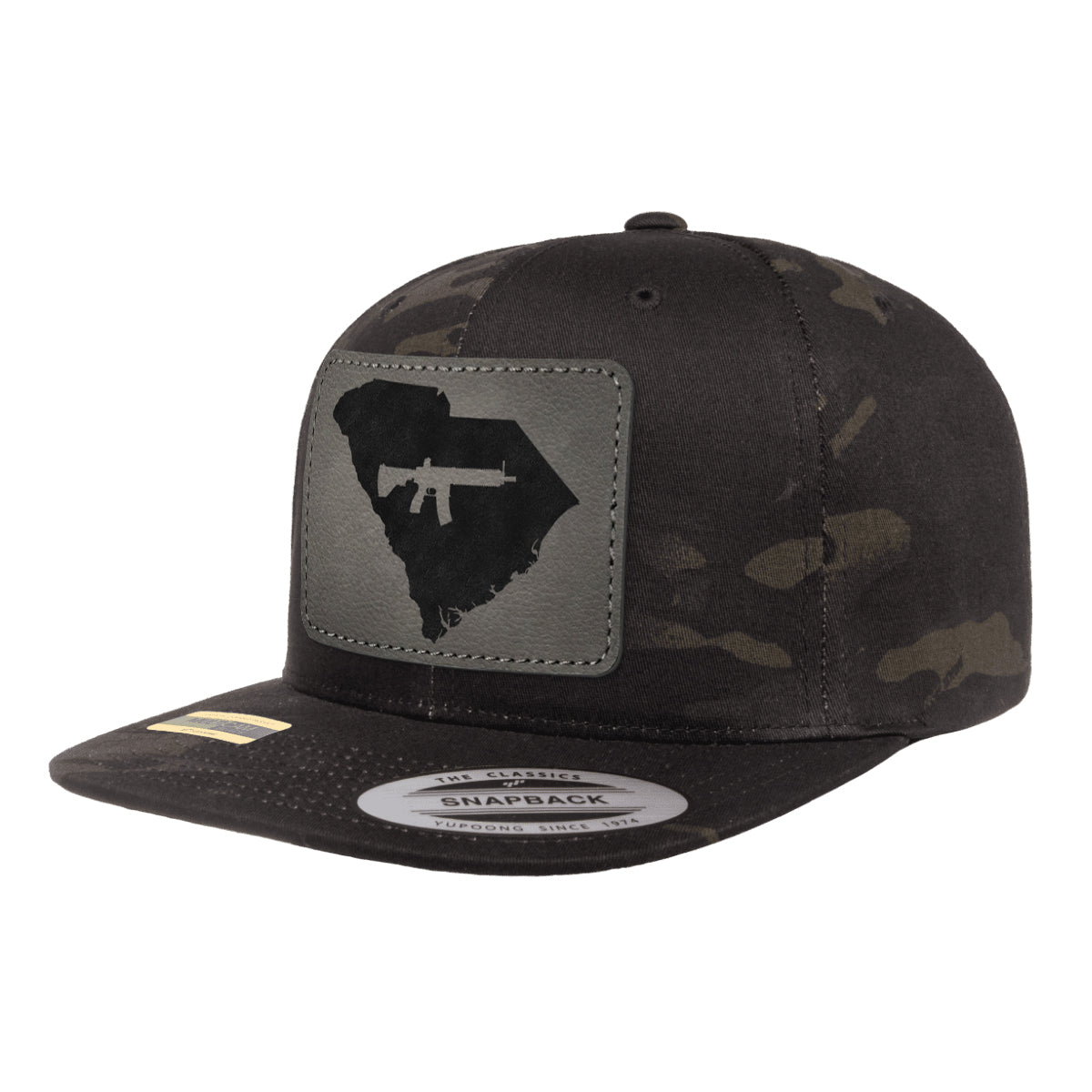 Keep North Carolina Tactical Leather Patch Black Multicam Snapback