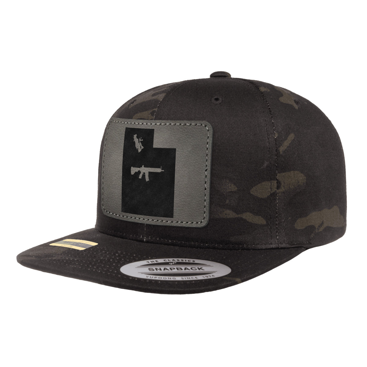 Keep Utah Tactical Leather Patch Black Multicam Snapback
