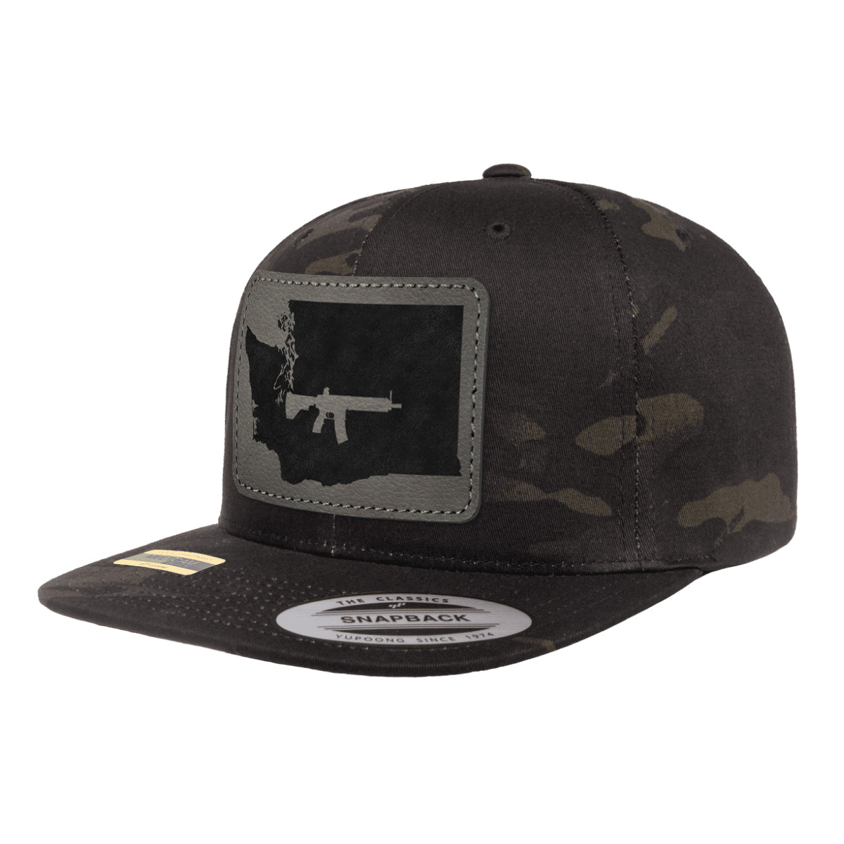 Keep Washington Tactical Leather Patch Black Multicam Snapback