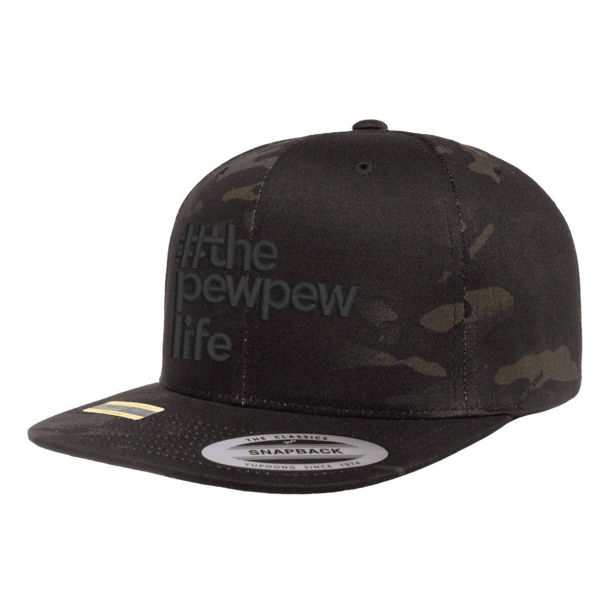 #ThePewPewLife Tactical Black MultiCam Hat Snapback