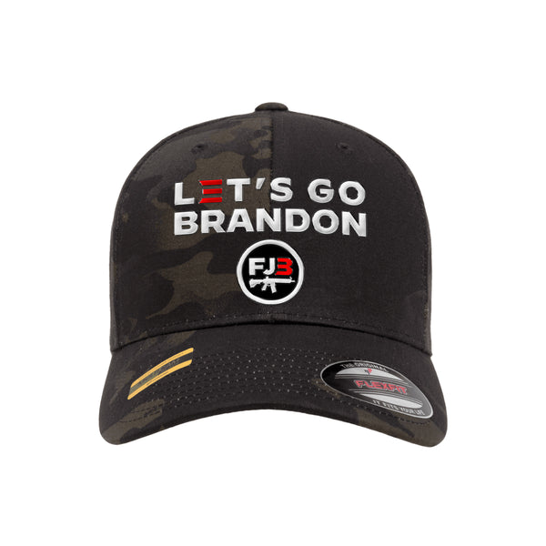 Let's Go Brandon Emblem Tactical Black MultiCam Hat FlexFit