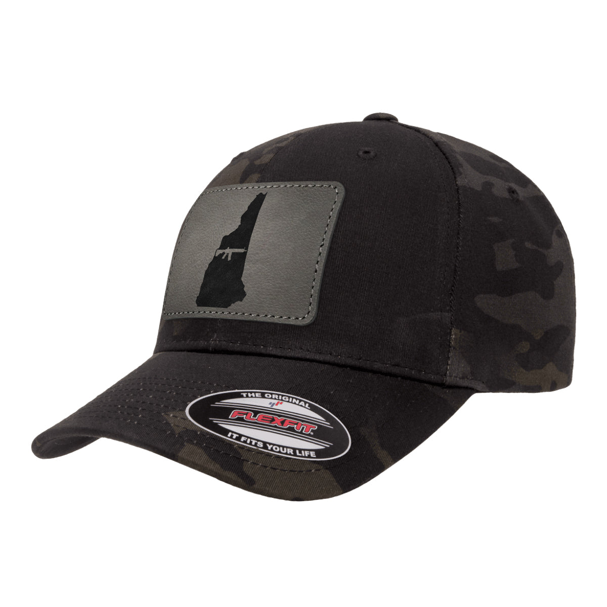 Keep New Hampshire Tactical Leather Patch Black Multicam Hat Flexfit