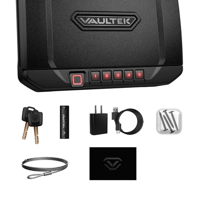 Vaultek VS20i Compact Biometric and Bluetooth 2.0 Smart Safe with Rechargeable Battery and Interior Lighting