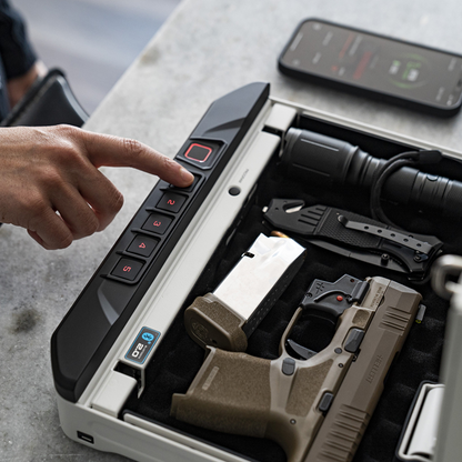 Vaultek VS20i Compact Biometric and Bluetooth 2.0 Smart Safe with Rechargeable Battery and Interior Lighting