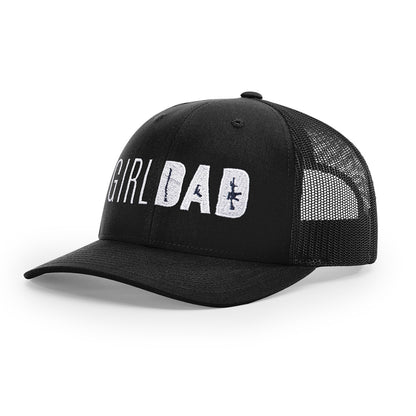 Gun Owning Girl Dad Embroidered Black Trucker Hat