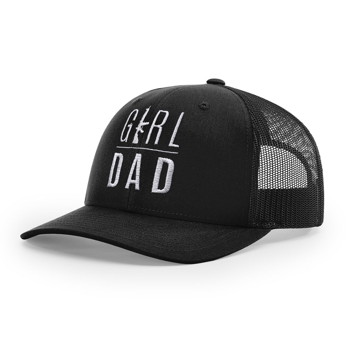 Gun Owning Girl Dad V2 Embroidered Black Trucker Hat