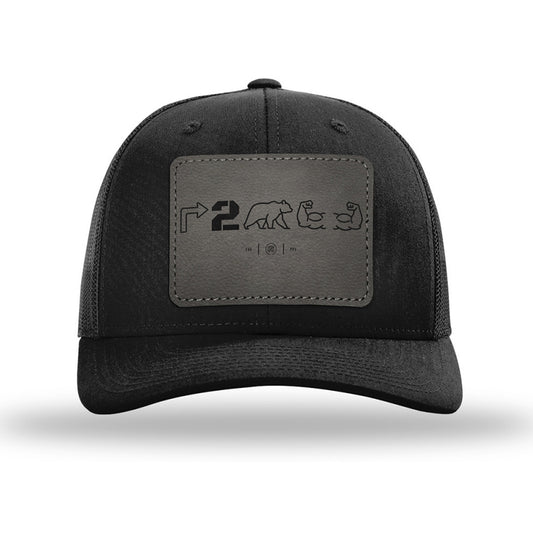 Right To Bear Arms Leather Patch Black Hat Snapback