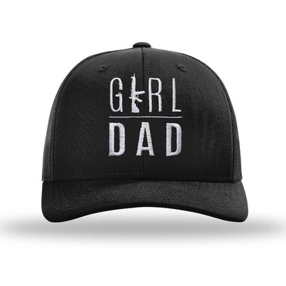 Gun Owning Girl Dad V2 Embroidered Black Trucker Hat