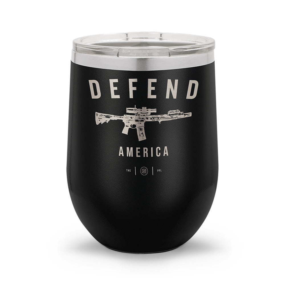 Defend America | Laser Etched 12oz Stemless Wine Cup