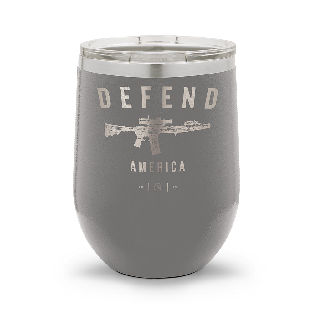 Defend America | Laser Etched 12oz Stemless Wine Cup