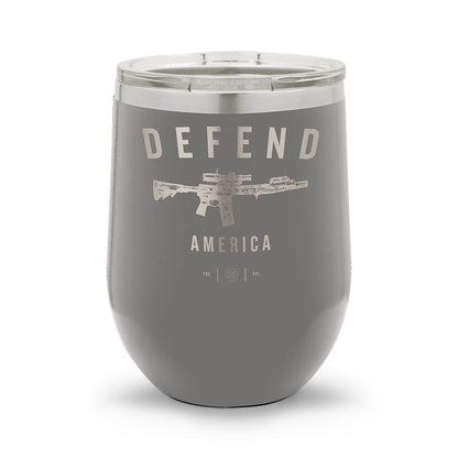 Defend America | Laser Etched 12oz Stemless Wine Cup