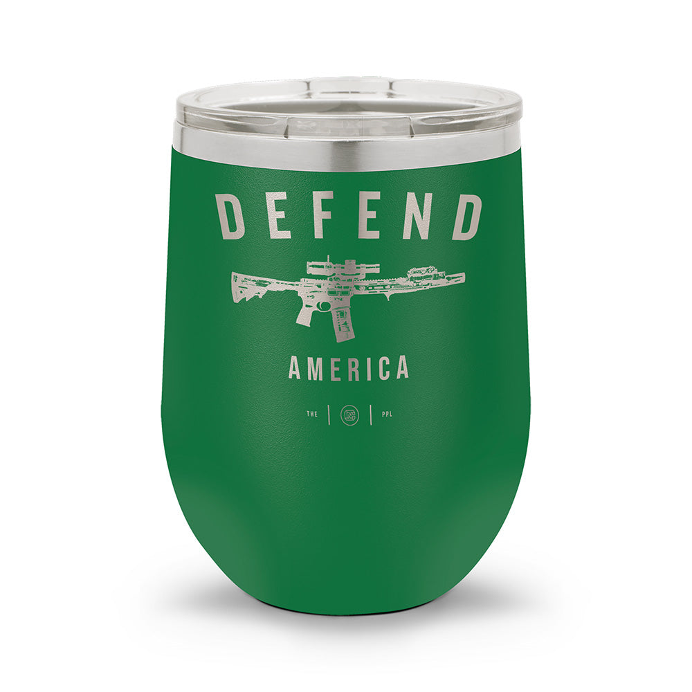 Defend America | Laser Etched 12oz Stemless Wine Cup