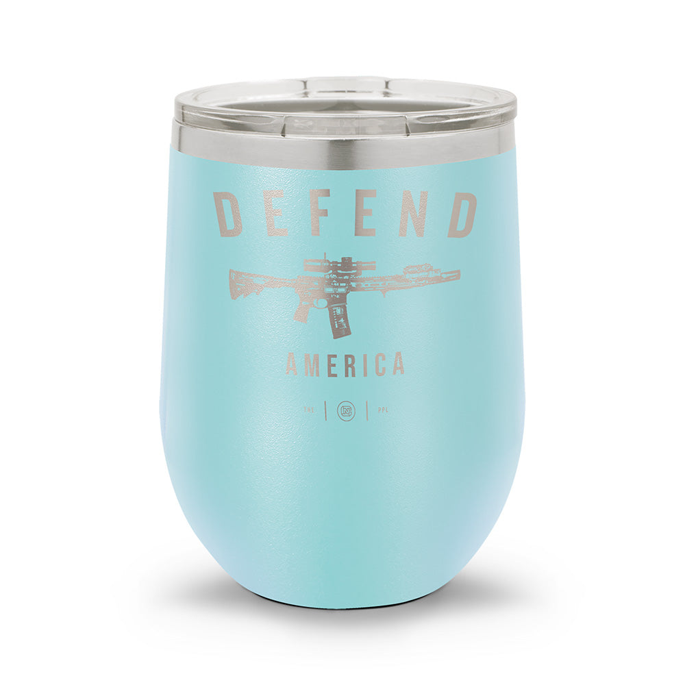 Defend America | Laser Etched 12oz Stemless Wine Cup