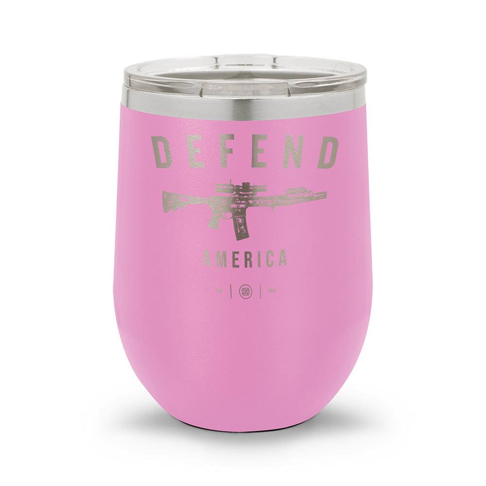 Defend America | Laser Etched 12oz Stemless Wine Cup