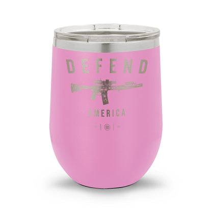 Defend America | Laser Etched 12oz Stemless Wine Cup