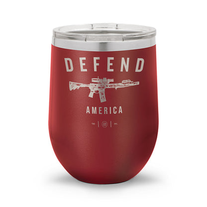 Defend America | Laser Etched 12oz Stemless Wine Cup