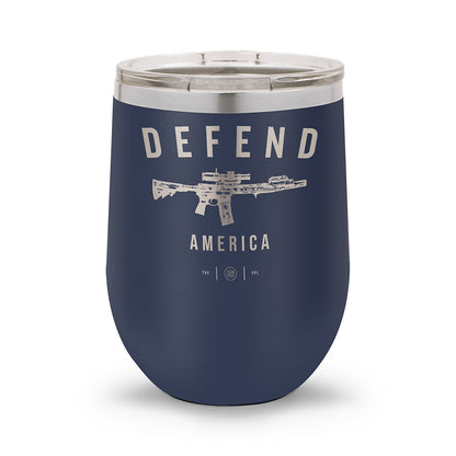 Defend America | Laser Etched 12oz Stemless Wine Cup