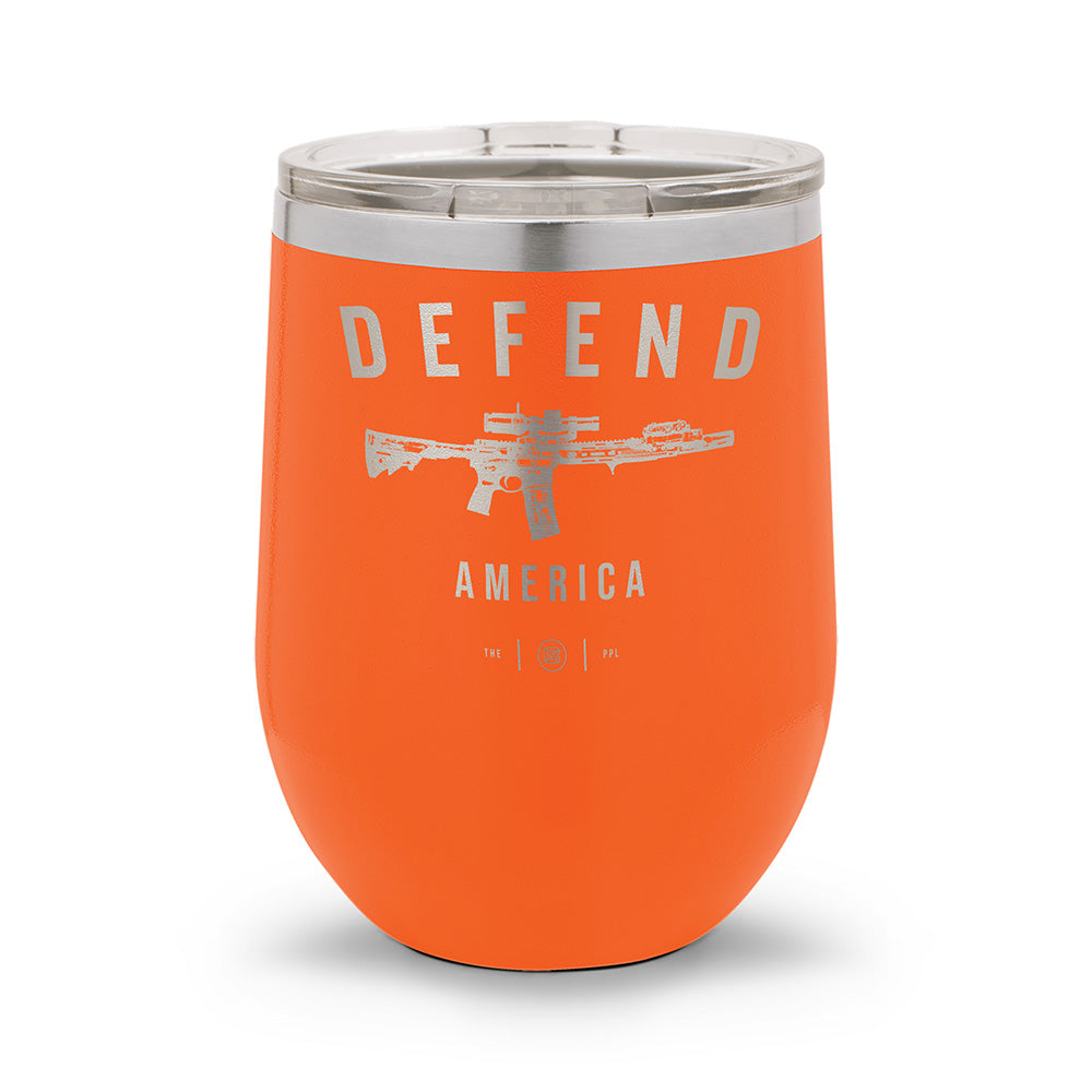 Defend America | Laser Etched 12oz Stemless Wine Cup