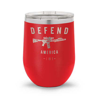 Defend America | Laser Etched 12oz Stemless Wine Cup