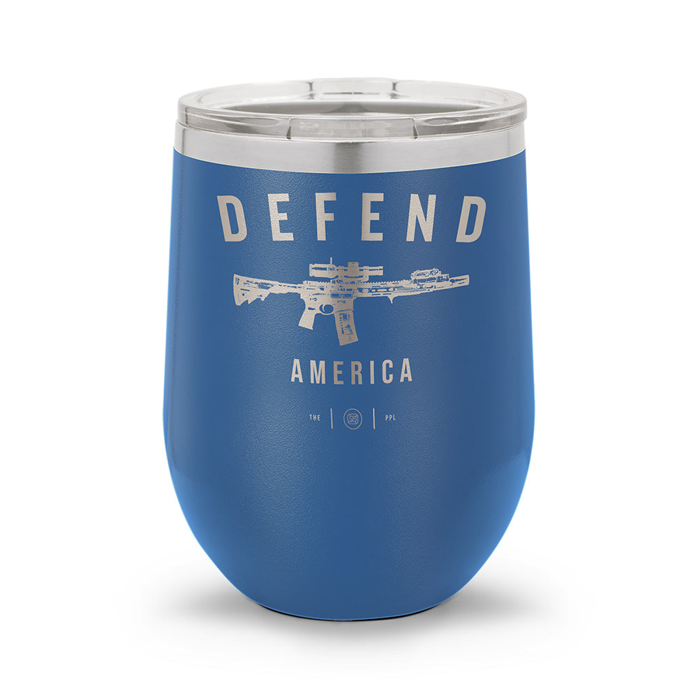 Defend America | Laser Etched 12oz Stemless Wine Cup