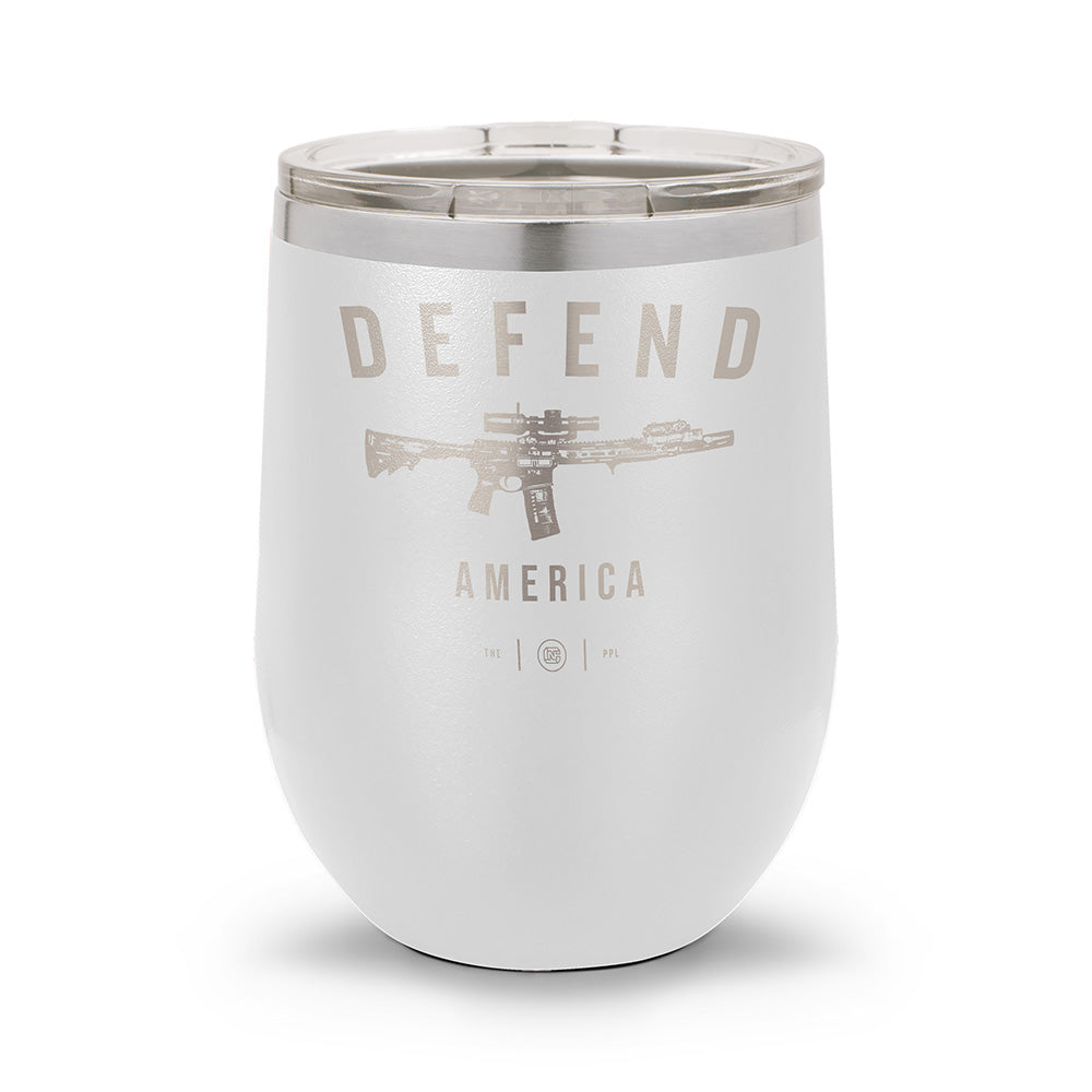 Defend America | Laser Etched 12oz Stemless Wine Cup