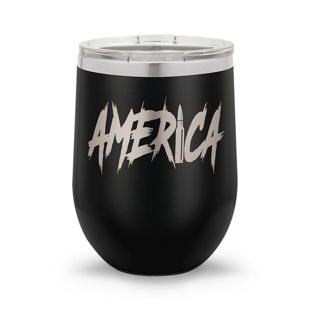 AMERICA | Laser Etched 12oz Stemless Wine Cup