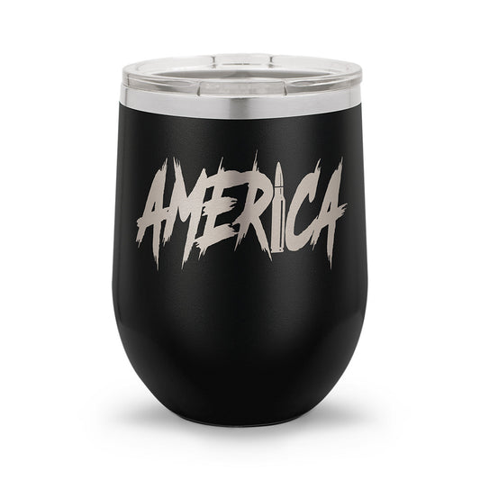 AMERICA | Laser Etched 12oz Stemless Wine Cup
