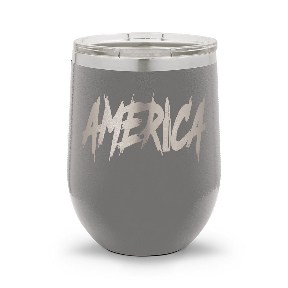 AMERICA | Laser Etched 12oz Stemless Wine Cup