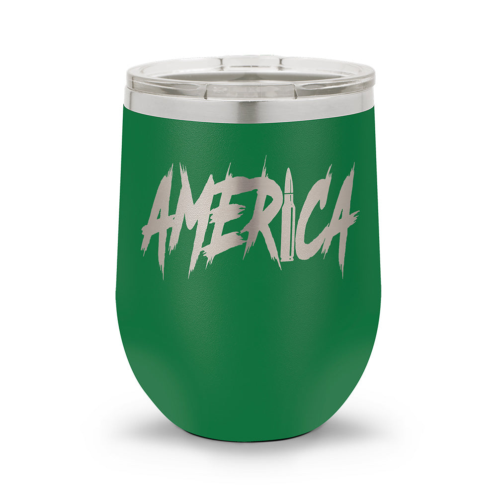AMERICA | Laser Etched 12oz Stemless Wine Cup